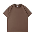 Unisex pure cotton short sleeve t-shirt in solid colour loose style available in apricot black caramel and other shades