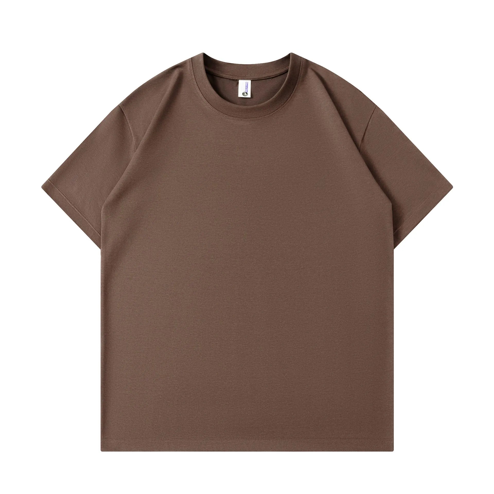 Unisex pure cotton short sleeve t-shirt in solid colour loose style available in apricot black caramel and other shades