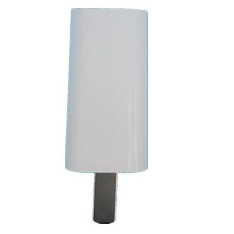 White 5V 1A USB wall charger with CE and FCC certification marks.