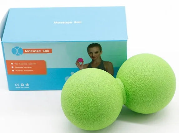 High density peanut massage ball in black on a white background, portable muscle relief tool