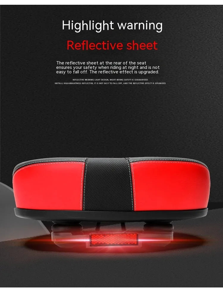 Plus-size thickened bicycle saddle with shock absorber in red, grey or light brown colours