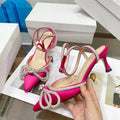 French style women's stiletto sandals with silk bandage back detail in multiple colours