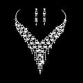 Fashion OL bridal jewelry set with pearl rhinestone necklace and claw chain earrings style 465