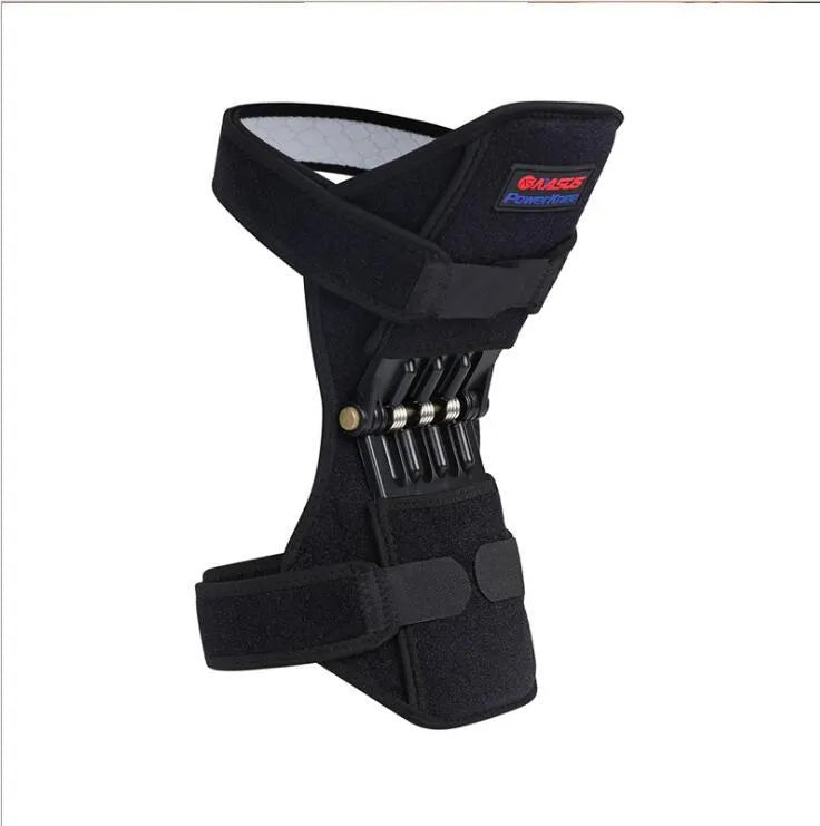 Adjustable knee brace with patella support and spring mechanism in breathable fabric