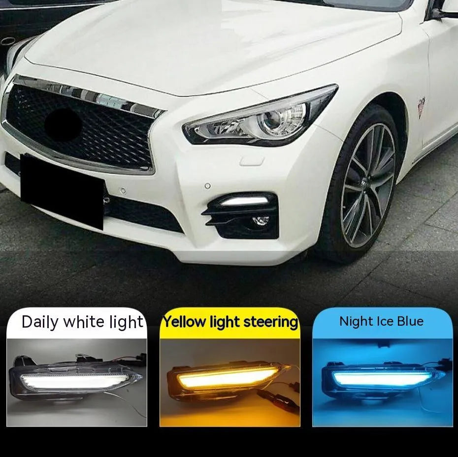 Pair of LED front bumper light assemblies for Infiniti Q50 and Q70 models