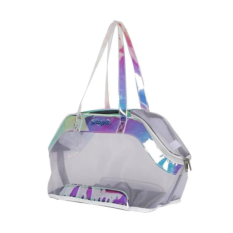 MOORPET leather cat outing bag in solid colour with 25L capacity