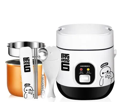 Miniature round automatic rice cooker with 2L capacity and steaming function for one to two persons