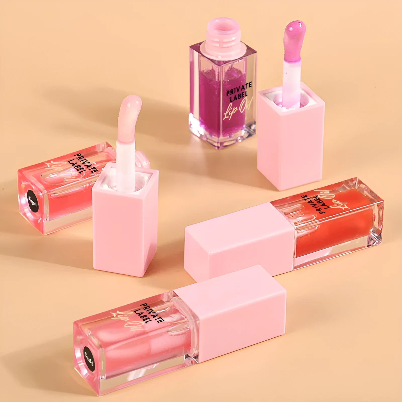 Women's transparent lip gloss tube with six sheer colour options in 6ML size