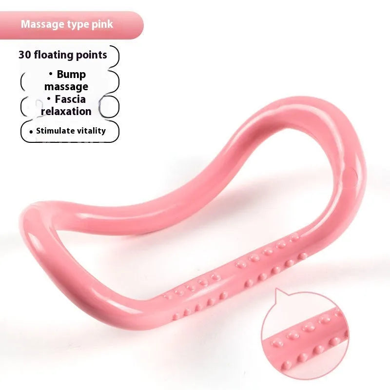 Yoga four-piece fitness set with leg stretching device, yoga ring, pedal tensioner, and figure eight tension rope
