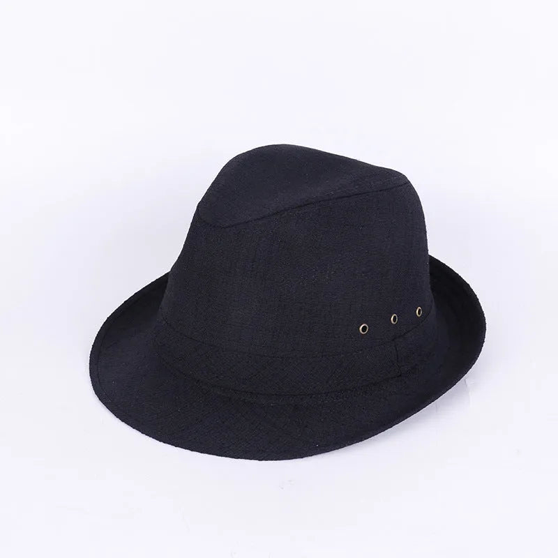 Men's thickened wool felt fedora hat showing classic trilby shape available in multiple colours with size tags