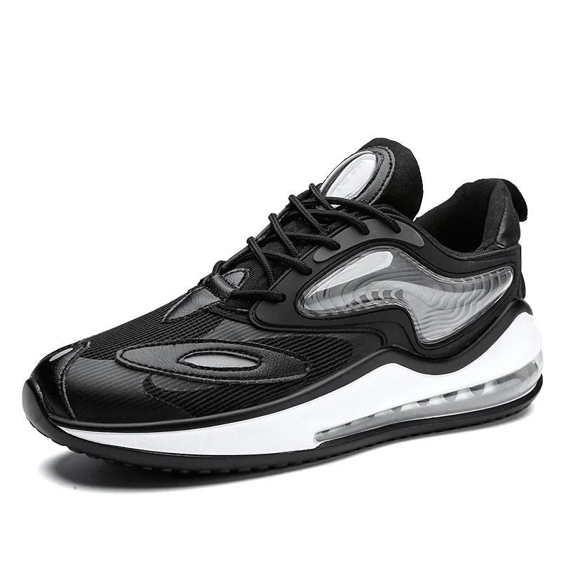 Men's Space Black casual summer shoes with air cushion technology and rubber sole