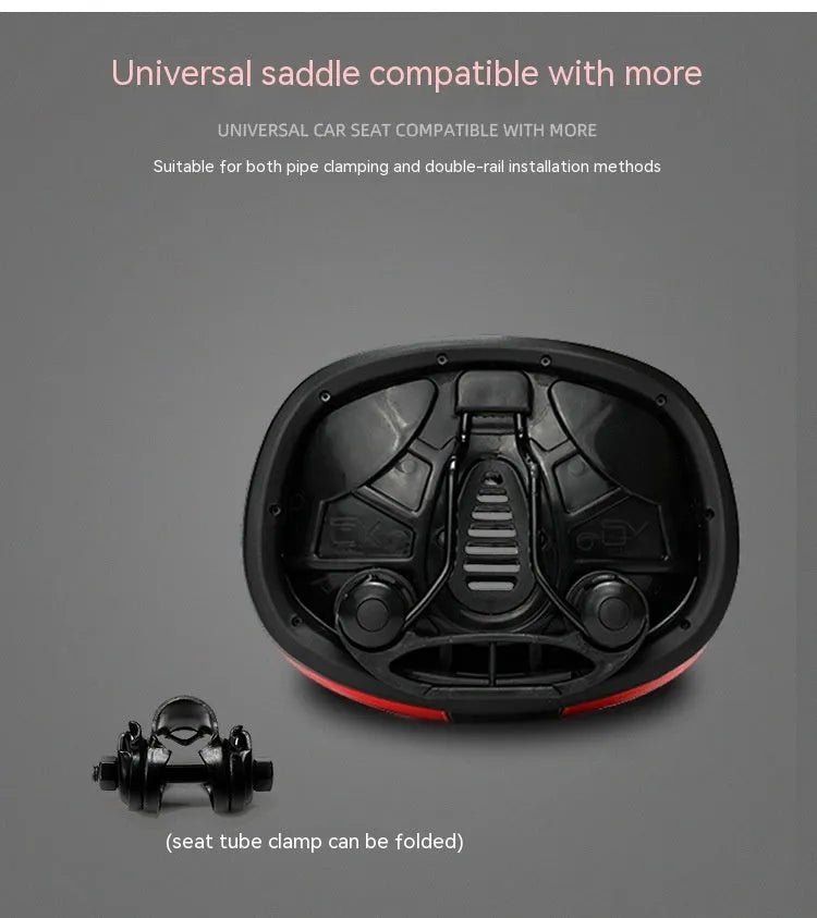 Plus-size thickened bicycle saddle with shock absorber in red, grey or light brown colours