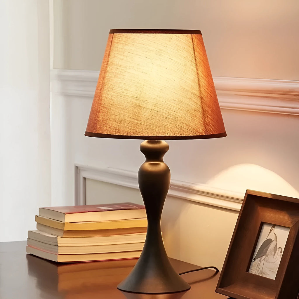 Retro alloy table lamp with dimmable LED lighting and American styling