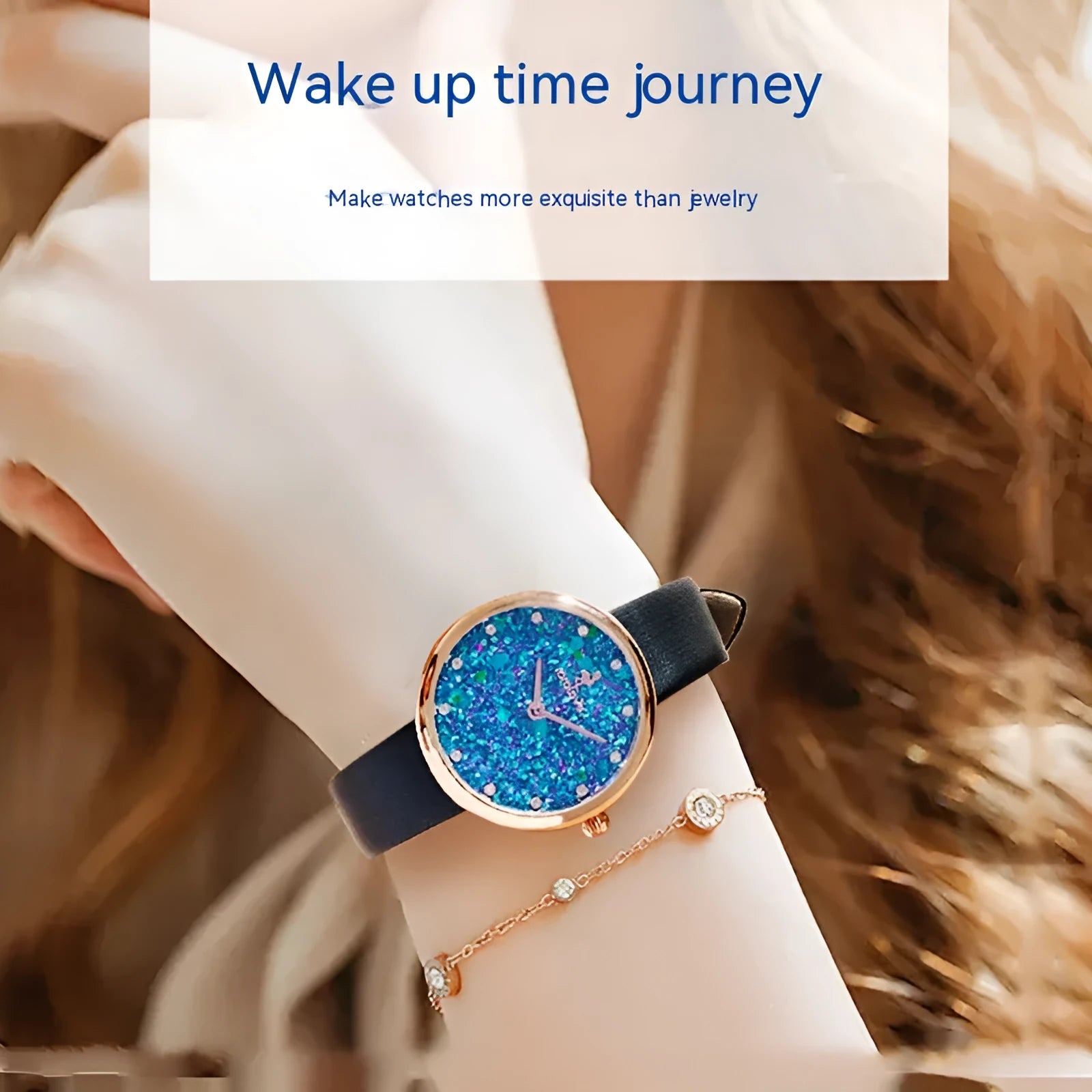 Sapphire simple natural small diamond women's watch in four colour options with 6.7mm thin case