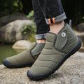 Cotton snow boots with rubber soles and plush lining in various colours