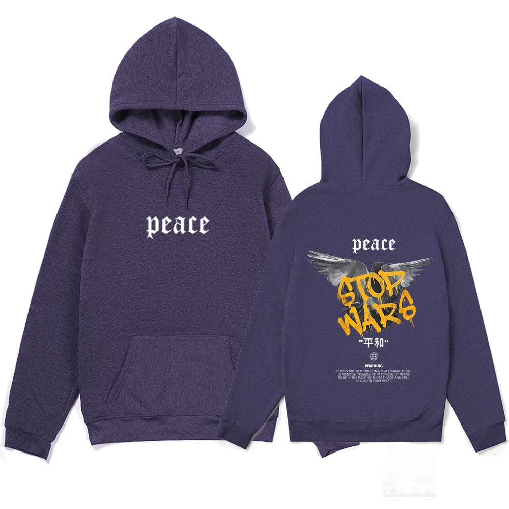 Niche style hip hop hoody in khaki – loose fit long sleeve brushed polyester pullover with hood and front pocket