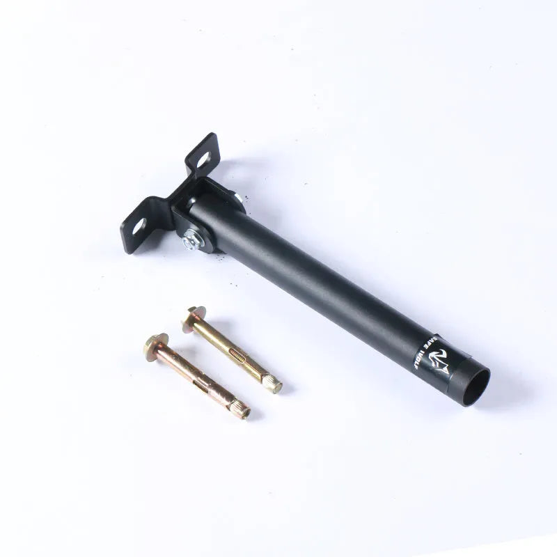 Steel wall-mounted barbell rod rack holding 25 tubes