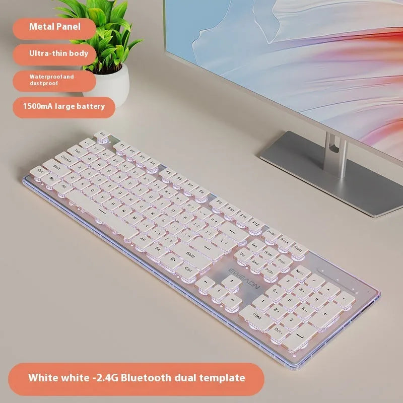 Prewalker V3 wired keyboard and mouse suit in retro green colour on desktop