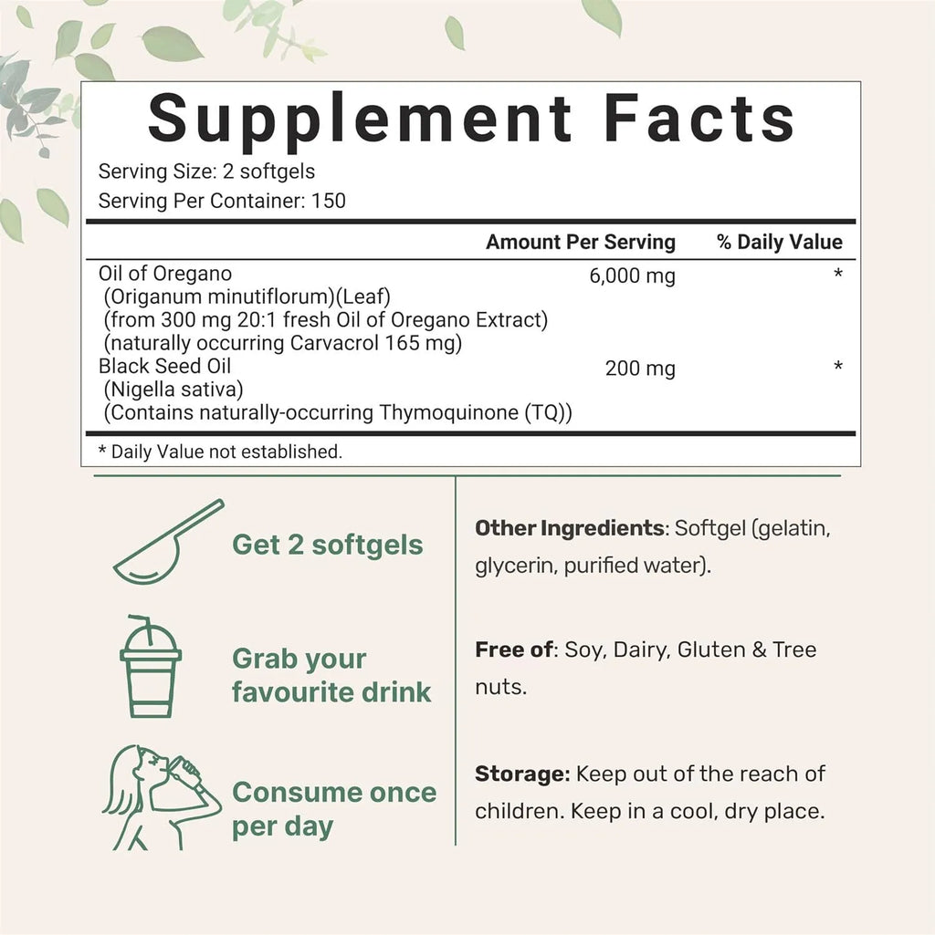 Butter Black Seed Oil Soft Capsules bottle with 180 or 300 tablets for adult dietary supplementation