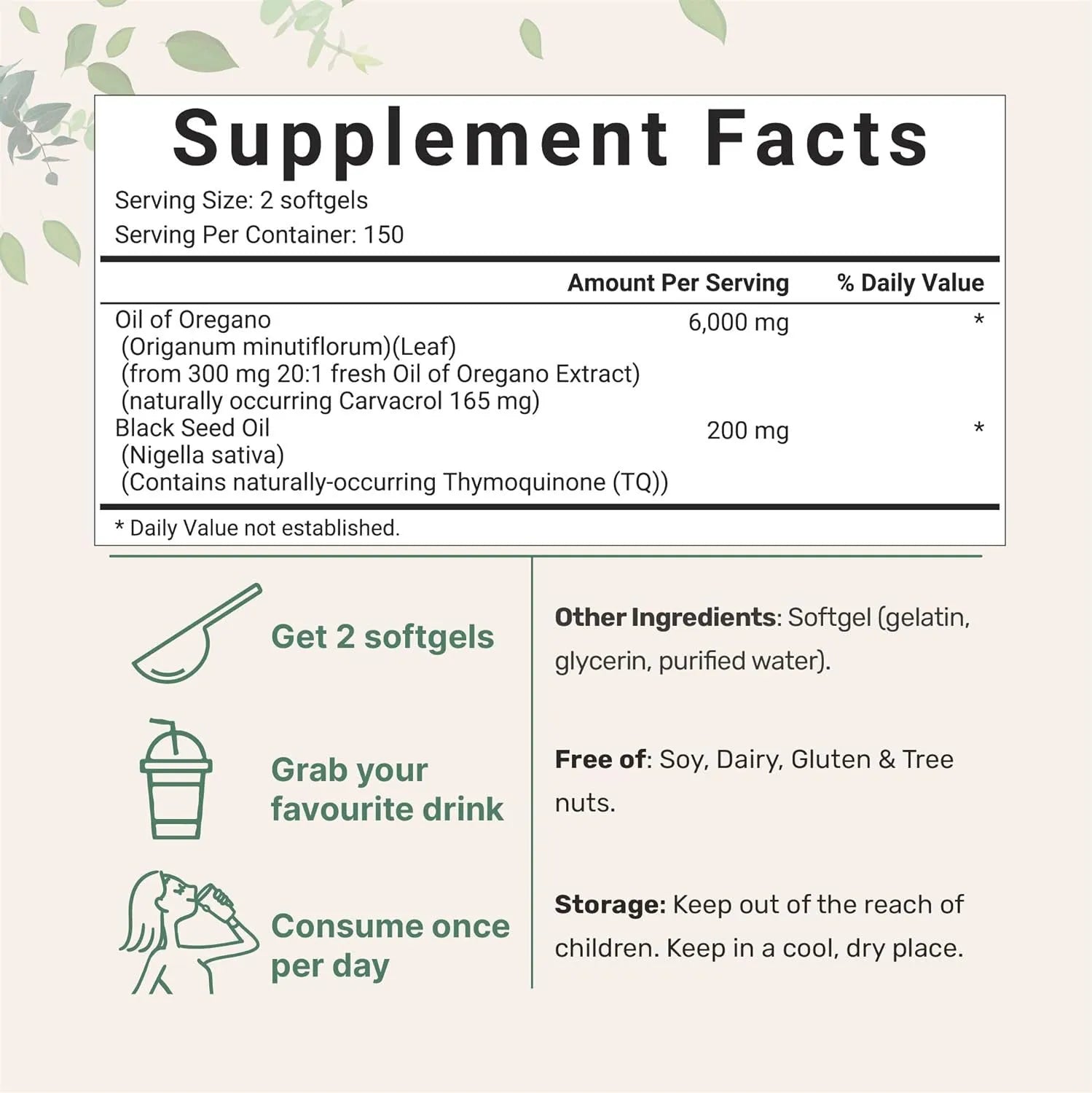 Butter Black Seed Oil Soft Capsules bottle with 180 or 300 tablets for adult dietary supplementation