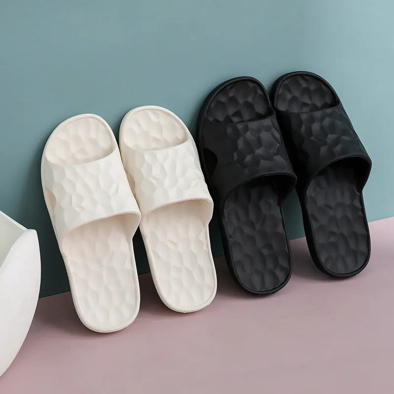 Geometric EVA flip-flop slippers in candy colours for women and men, anti-skid sole for bathroom use