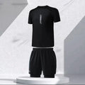 Men's plus size swimming trunks and top set in polyester fabric