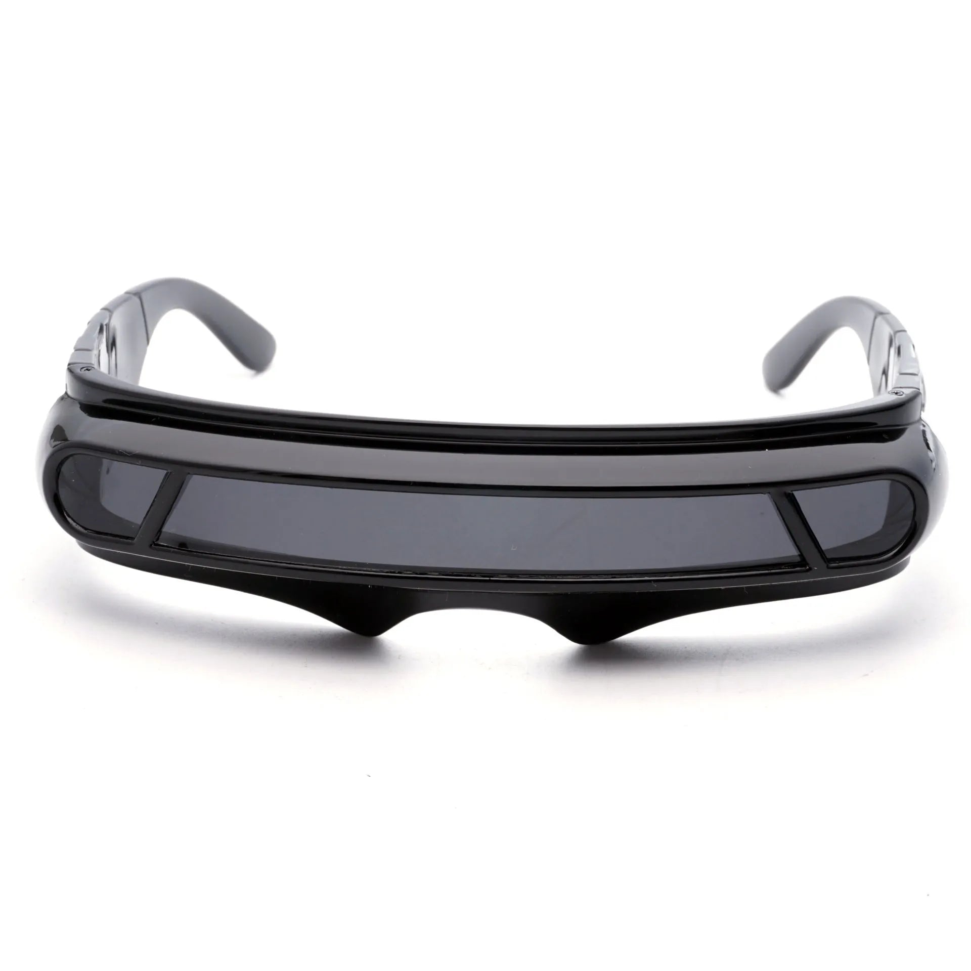 Black full rim polarised sports sunglasses shown with blue mercury tint lenses.