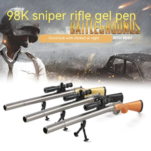 Marvel 98K Sniper Rifle plastic gel pen with 0.5mm tip in black or blue ink.
