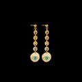 Geometric stainless steel earrings showing eight awn star, eye, and shell sun design variations