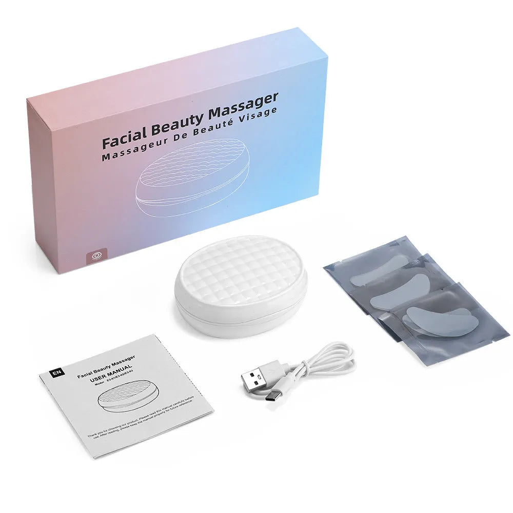 White wireless handheld red light eye beautification device with EMS massage function