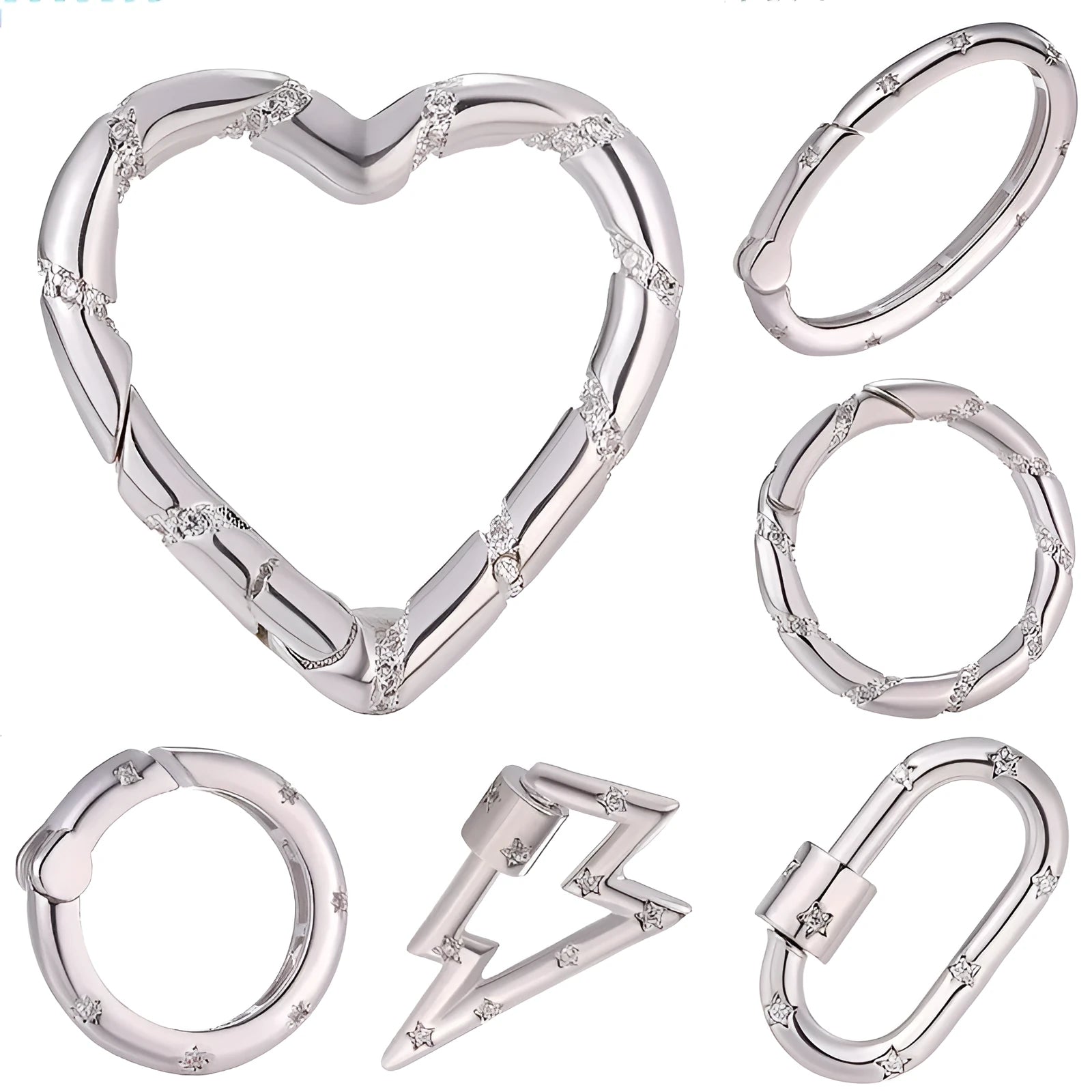 Copper climbing heart button with micro zircon inlay and gold electroplating