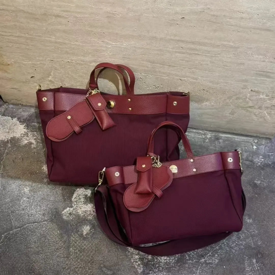 Genuine leather high canvas crossbody bag with soft cowhide texture in wine red colour