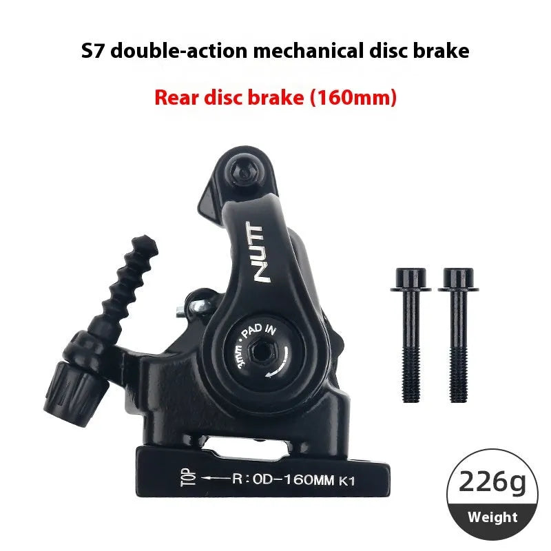 Road bike mechanical disc brake with metal caliper and 140mm or 160mm rotor