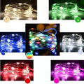 12 metre copper wire string light with battery box and 120 LED bulbs in multiple colour options