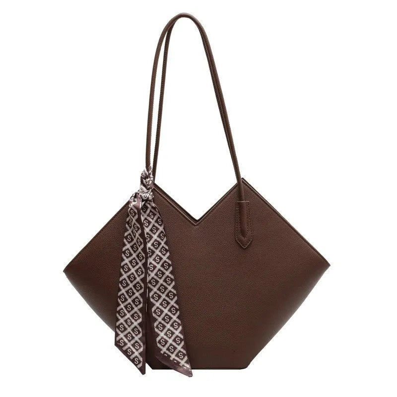 Women's large capacity PU leather shoulder bag in horizontal square shape with eight colour options