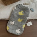 Grey Fair Isle pattern polyester sweater for small dogs on a white background