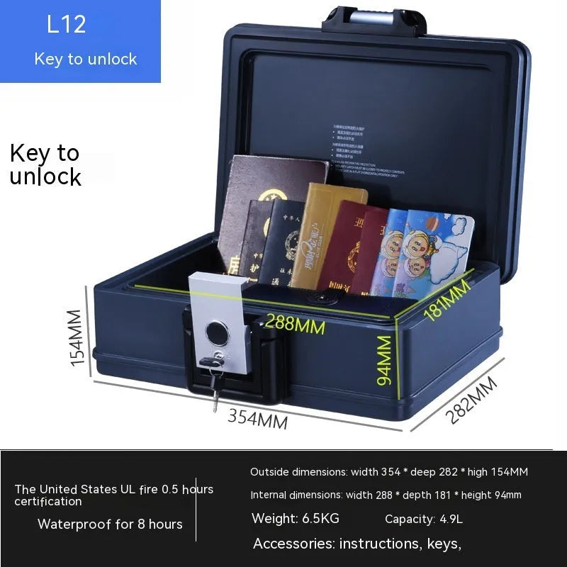 Portable steel alloy safe with mechanical combination dial and carrying handle