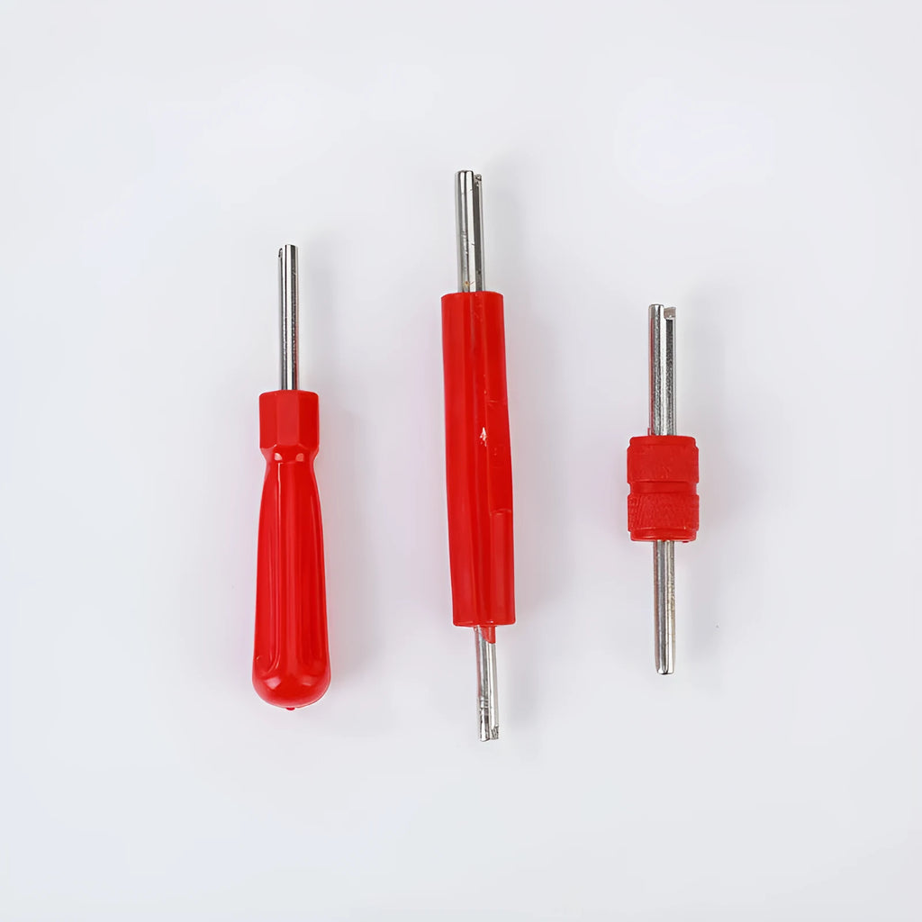 Aluminium alloy single-head twist valve wrench tool shown in one of three available colour styles.