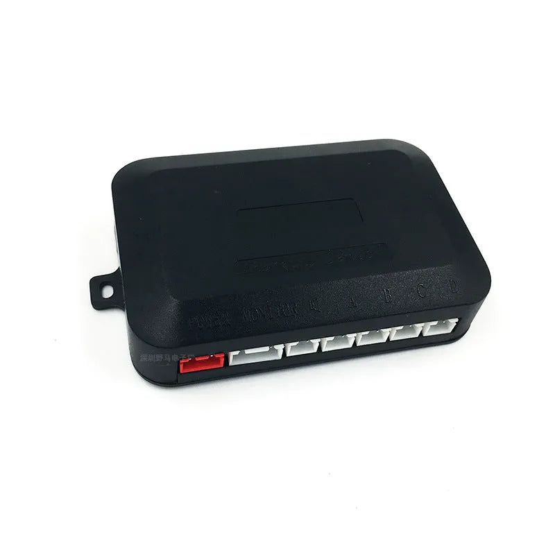 Car parking sensor reversing radar system with four ultrasonic sensors and buzzer alert module