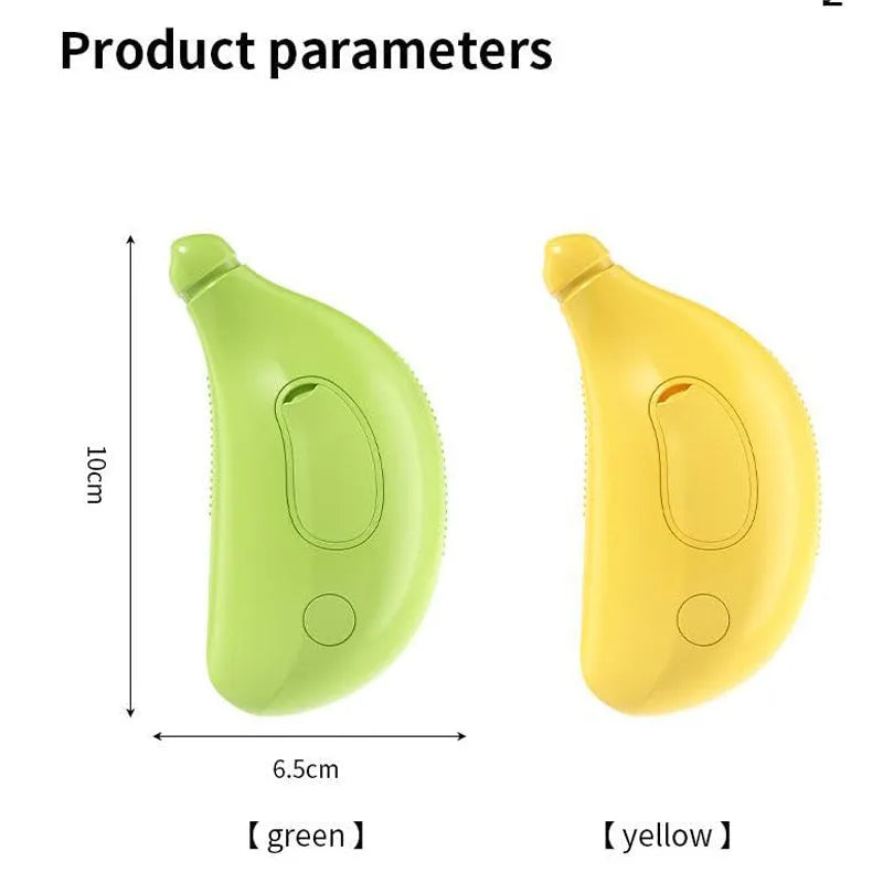 Green rechargeable cat steam brush with round teeth and massage function for pet grooming