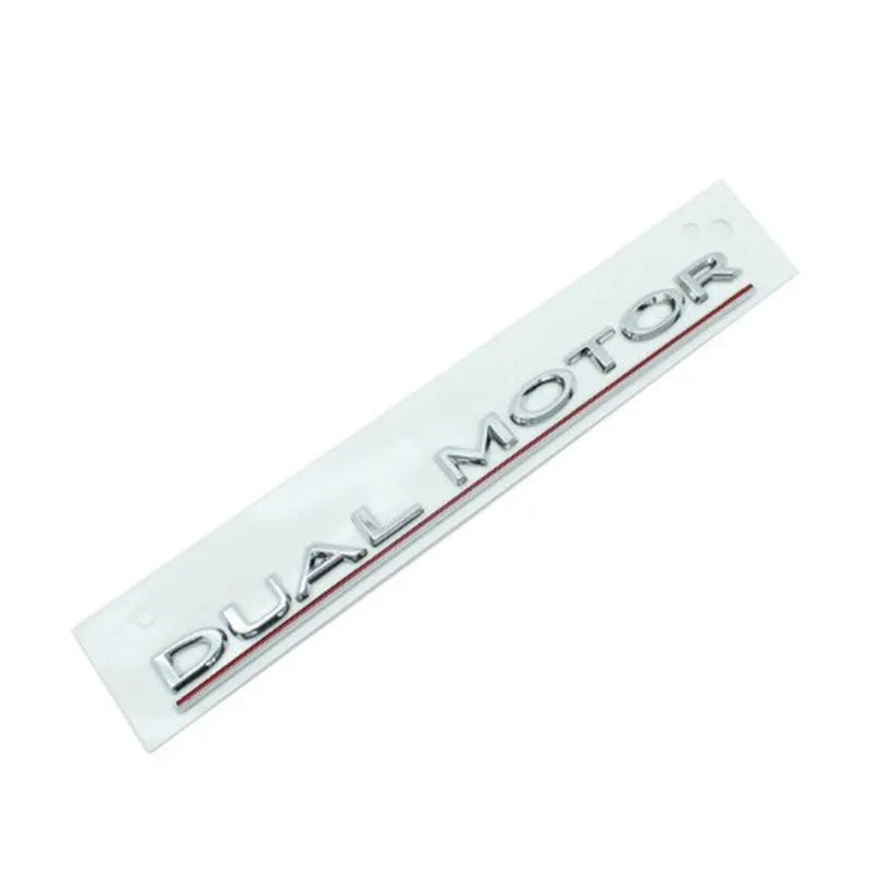 Tesla Model 3 Performance Double Motor bumper sticker in ABS plastic, 19cm by 3cm