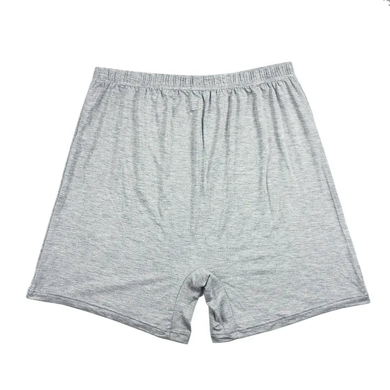 Men's solid colour modal boxer shorts with high waist in black, displayed flat.