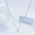 Silver double-layer necklace with S925 sterling silver pendant and pearl chain style