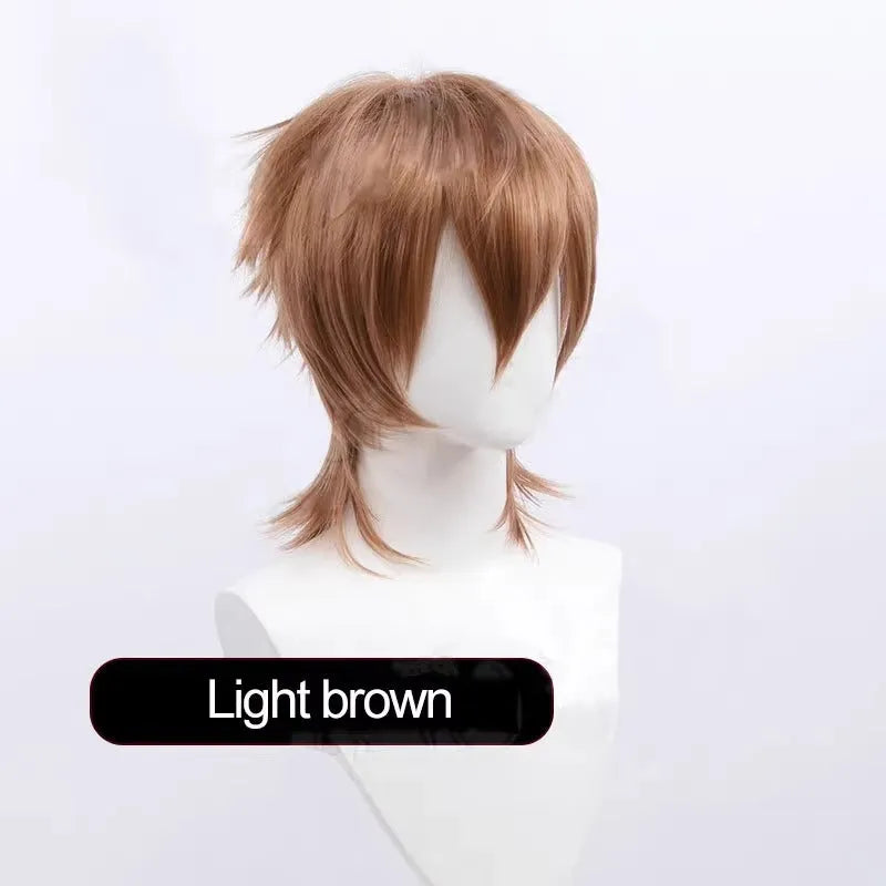Men's short hairstyle cosplay wig in high-temperature fibre with anti-curling mechanism
