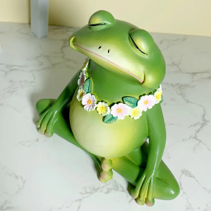 Magic Yoga Frog decoration in RDW123 colour, plastic and resin European-style ornament