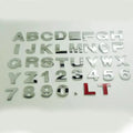 3D metal car bumper letter sticker in zinc alloy measuring 2.5cm