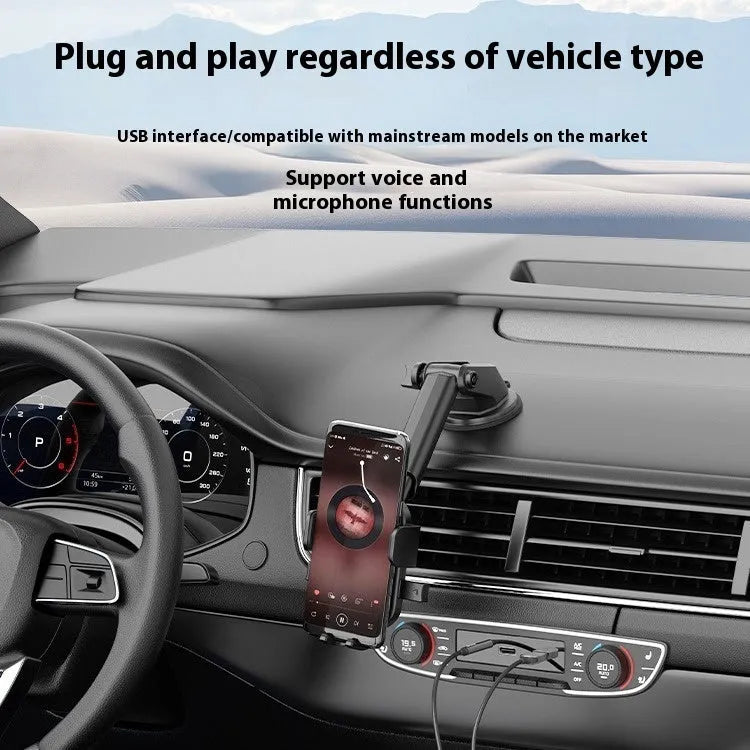 USB car Bluetooth audio receiver with zinc alloy USB connector and copper 3.5mm audio jack