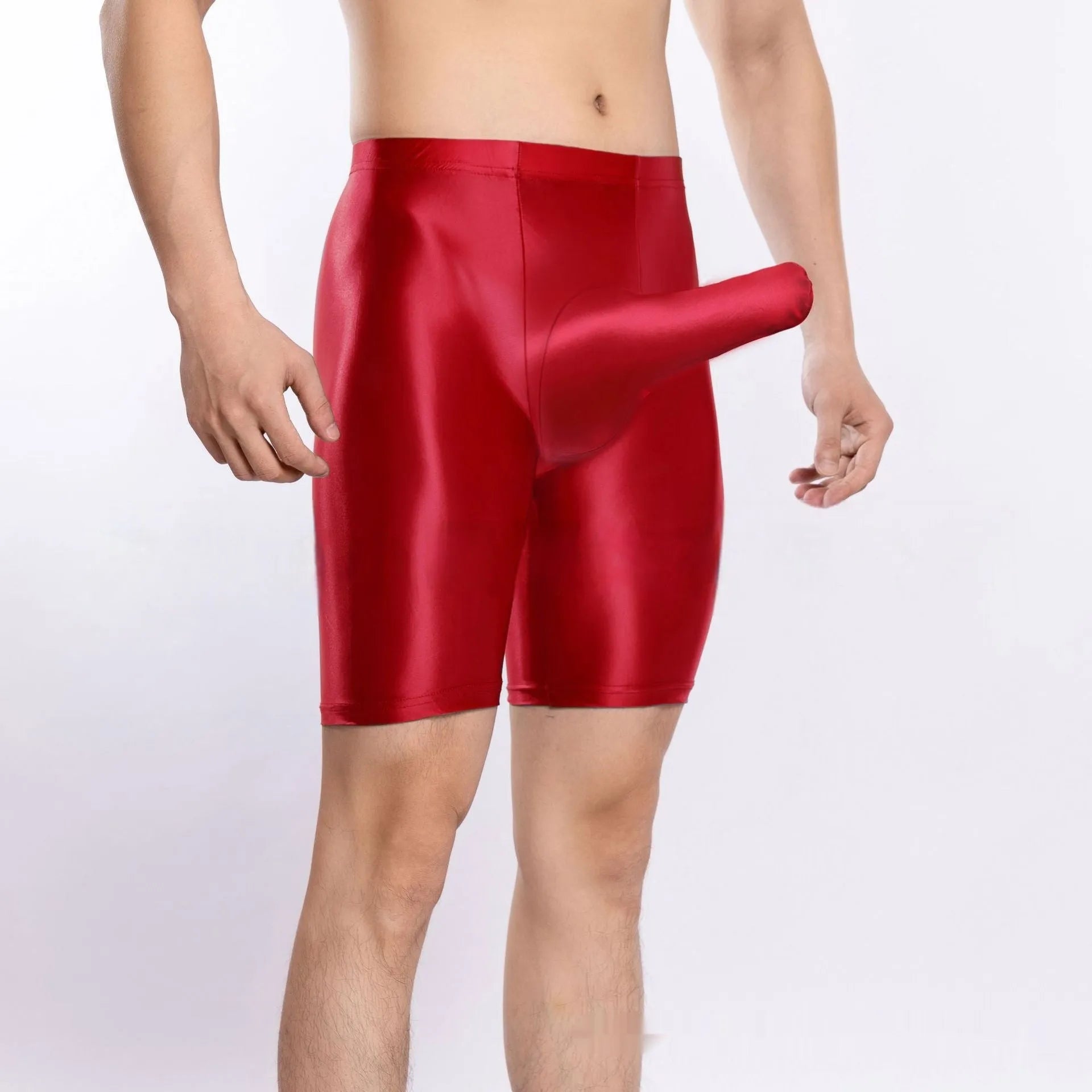 Men's plus size shiny silky sports shorts in nylon fabric available in multiple colours and sizes