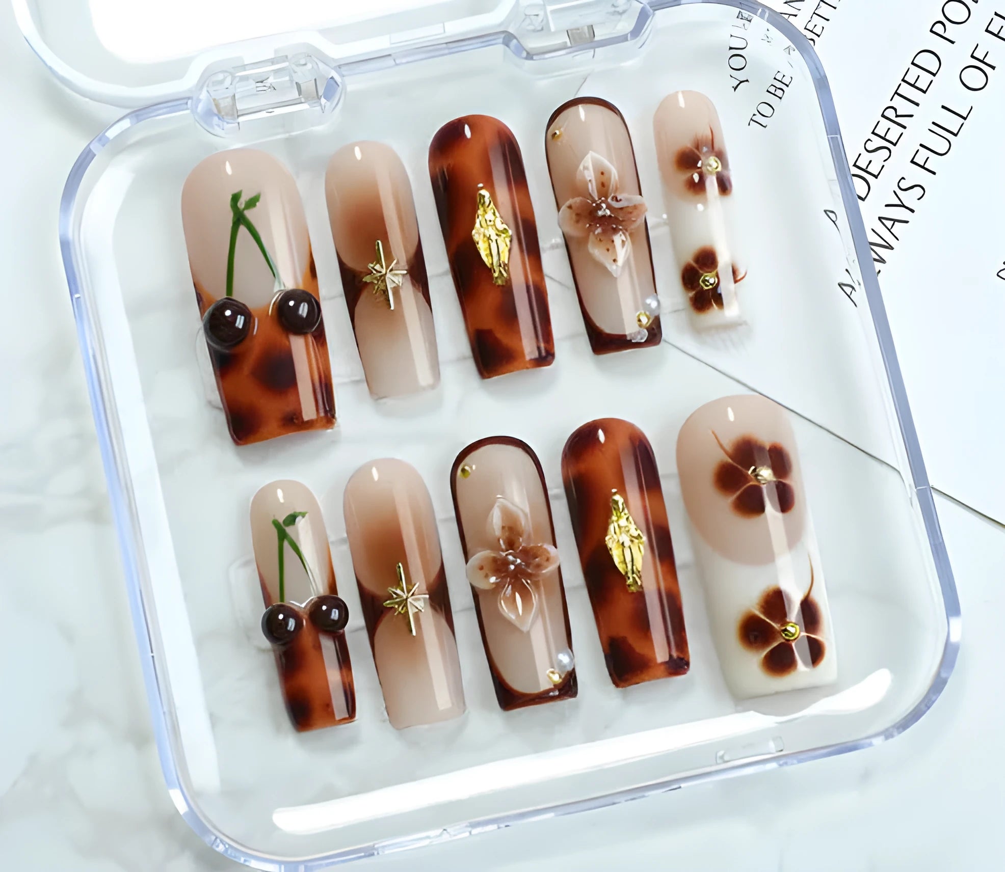 Handmade nail art kit with jelly glue, rubbing strip, nail patch in OPP bag, colour SGJ-A2-0026.