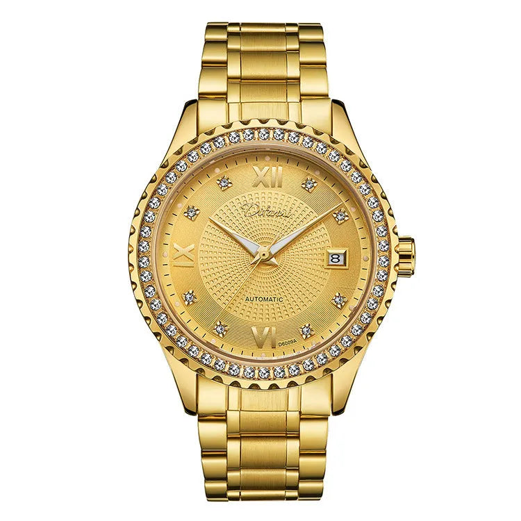 Fashionmonger men's automatic mechanical watch with luminous dial on wrist